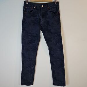 Levi's 501 Dark Blue Camouflage 30x32 Straight Leg Jeans